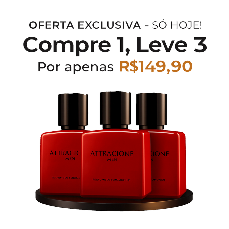 Perfume Attracione Men 25ml Original | Compre 1 Leve 3 + Frete Grátis